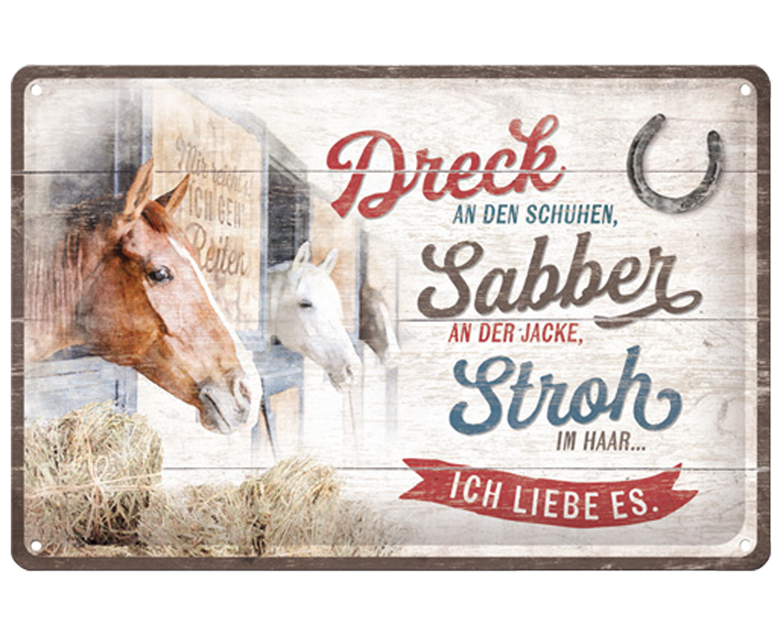 Blechschild Pferde