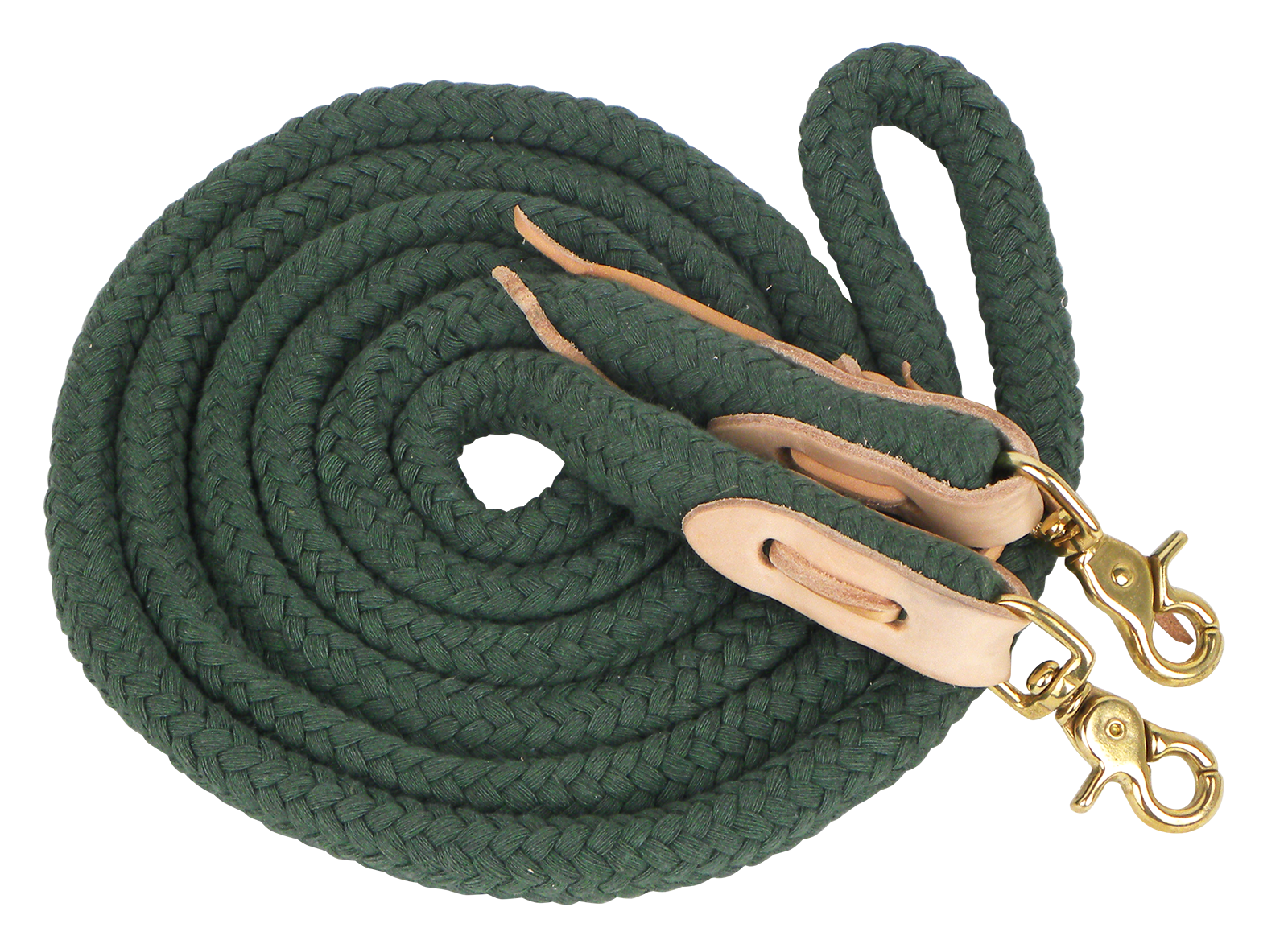 Zügel geschlossen, 3 m Länge, mit Lederadapter, Messingkarabiner