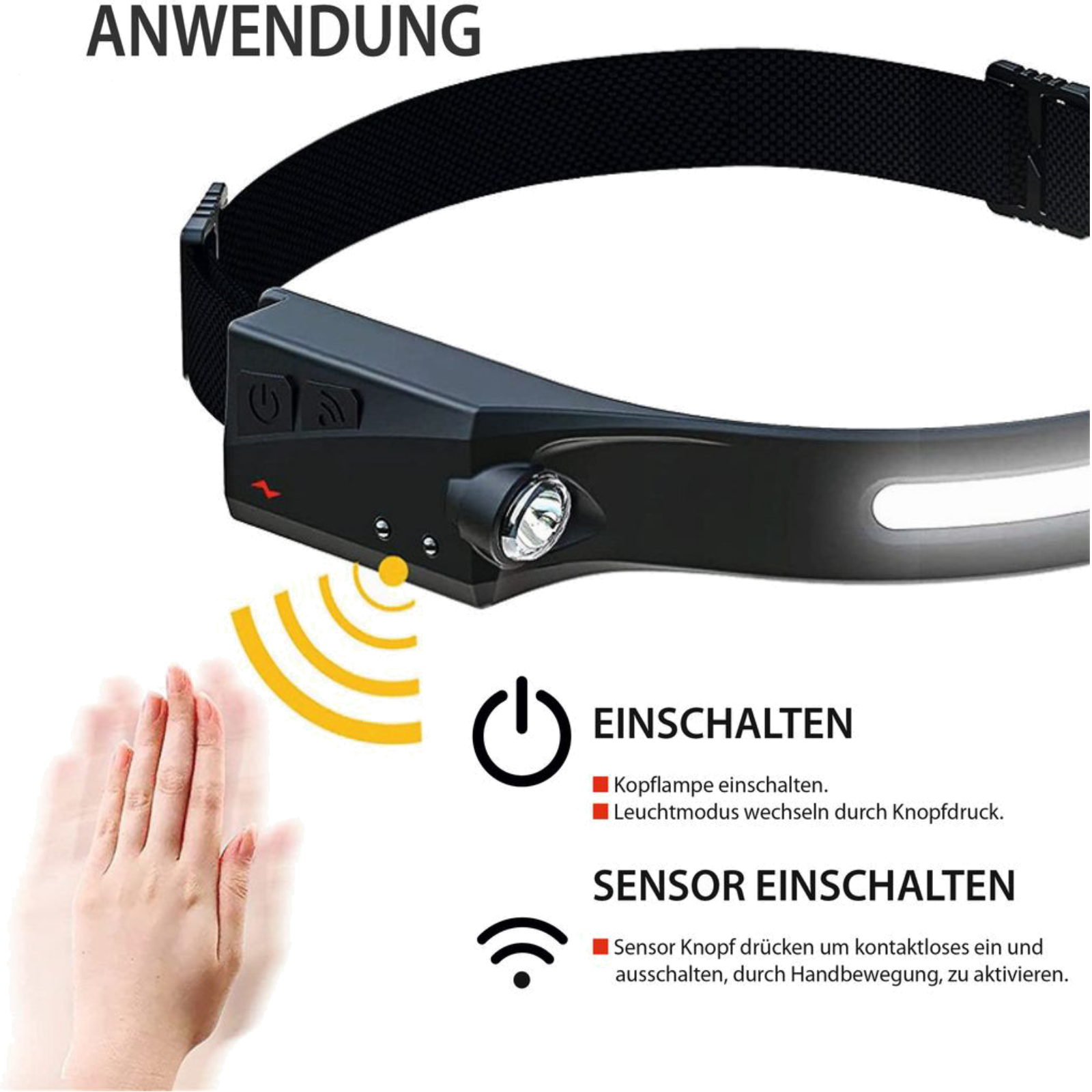 LED Kopflampe HLS-350, aufladbar
