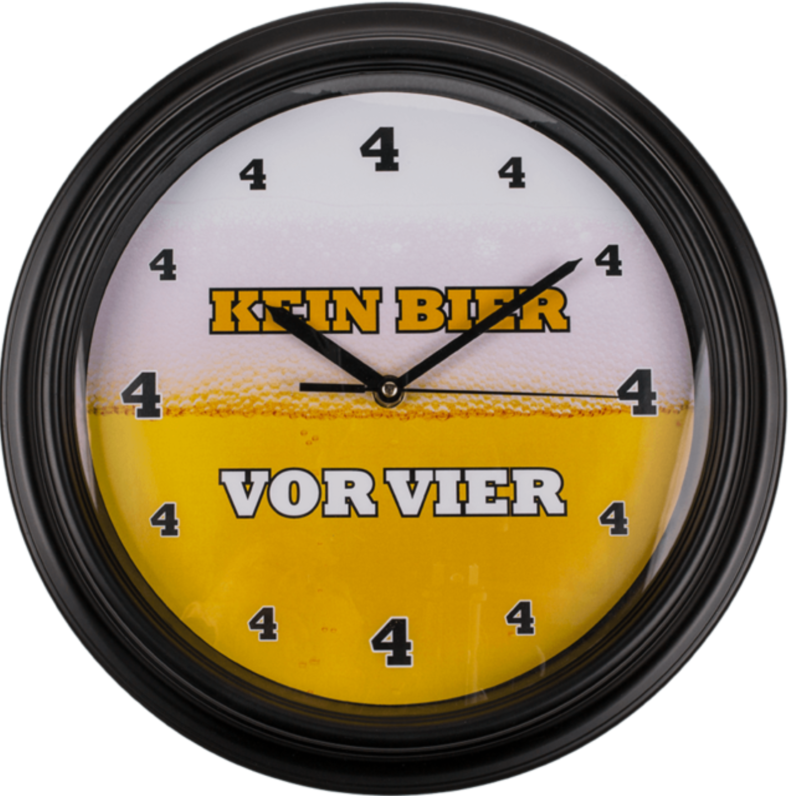 Wanduhr Kein Bier vor vier