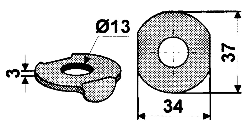 Scheibe zu Halter Einfachzinke