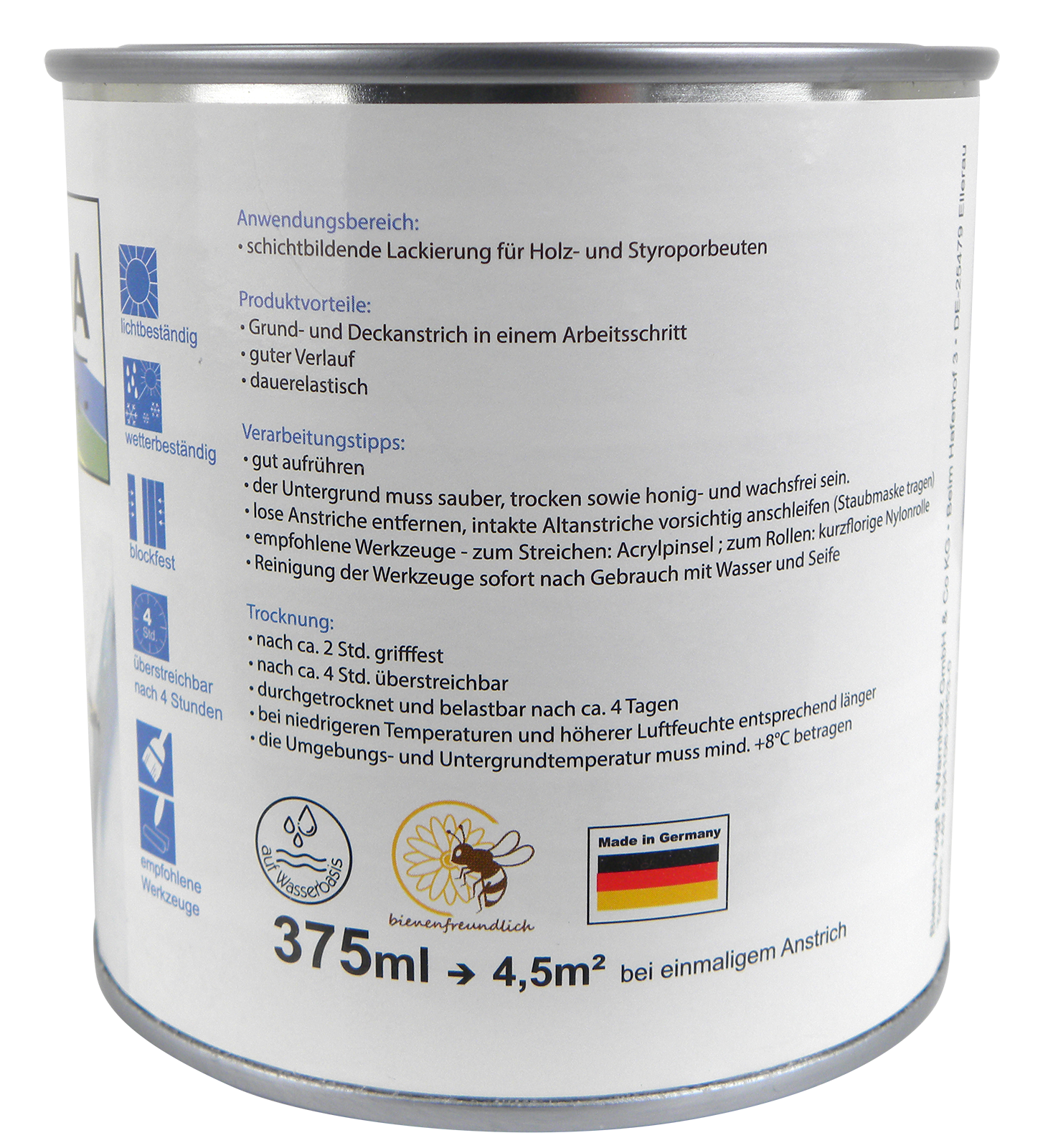 Futterzargenlack farblos 375ml
