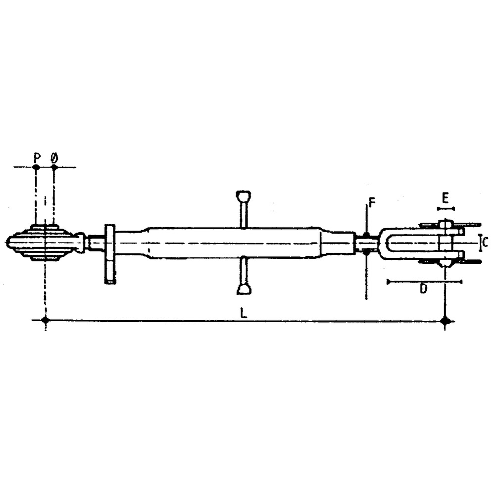 Seitlicher Stabilisator mit Gabel und Kugel verzinkt