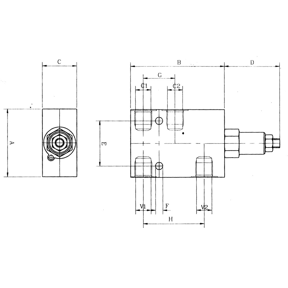 Senkbrems- und Lasthalteventil doppeltwirkend für Rohrleitungseinbau