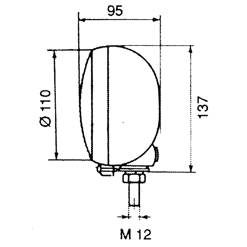 Hauptscheinwerfer Halogen, ø 110 mm, zu Steyr Jubiläumsserie