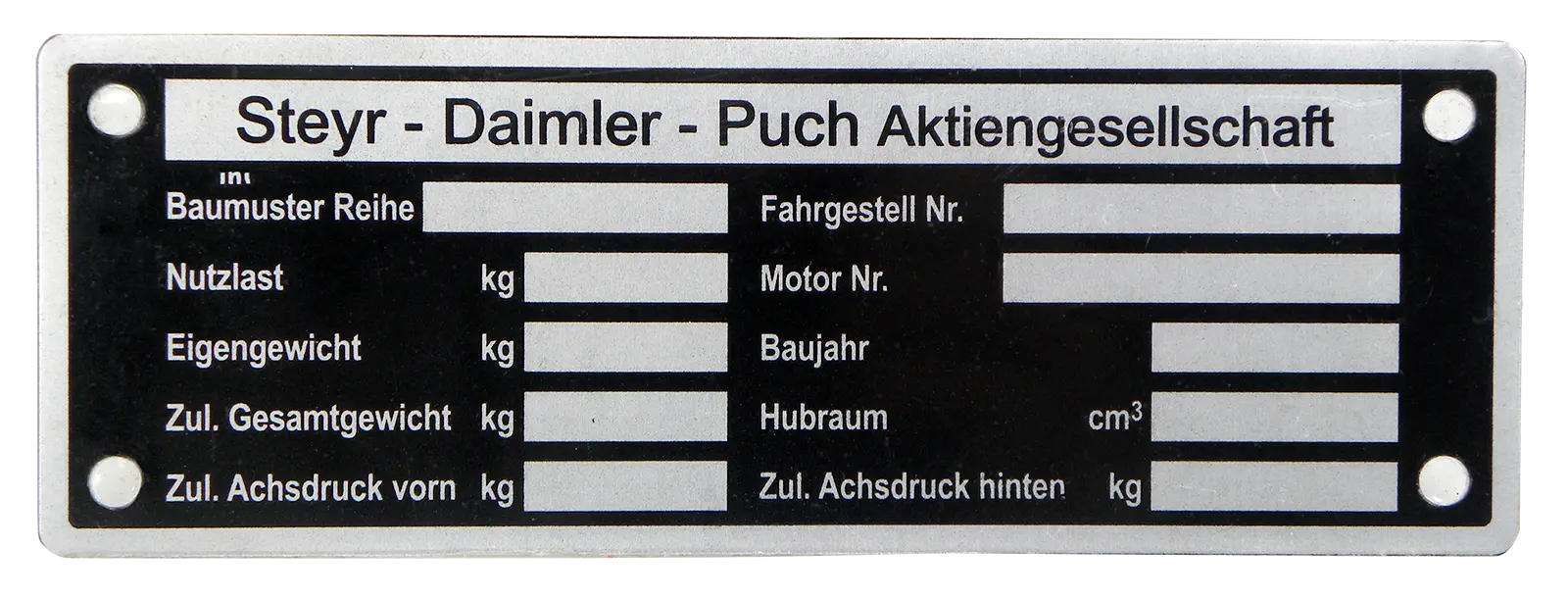 Nameplate for Steyr