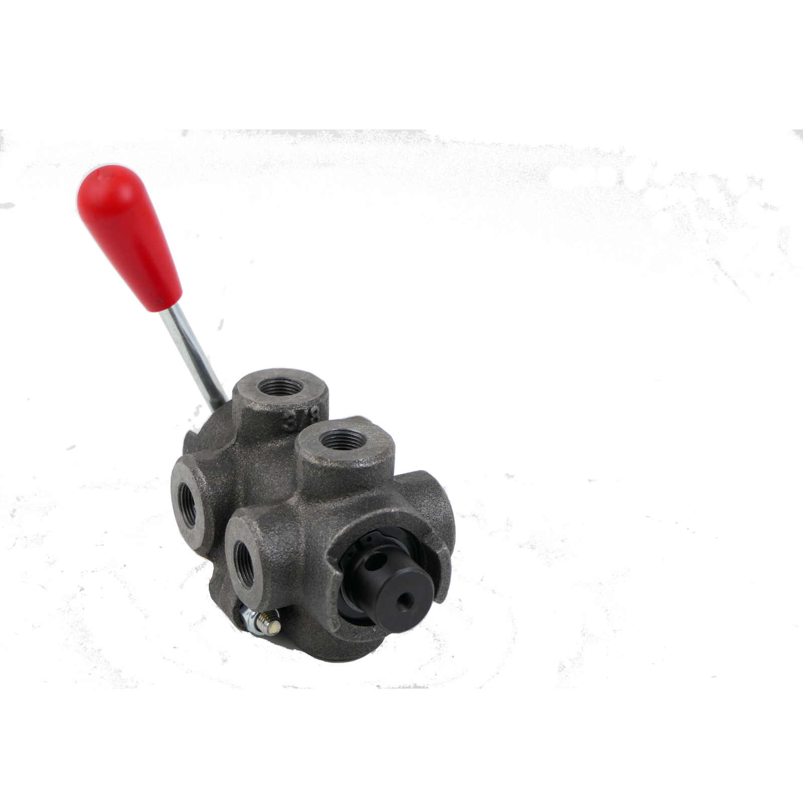 6/2-Wegeventil mechanisch umschaltbar, Durchfluss 120 L/min, R3/4 Zoll, Mittelstellung geschlossen, für Rohrleitungseinbau