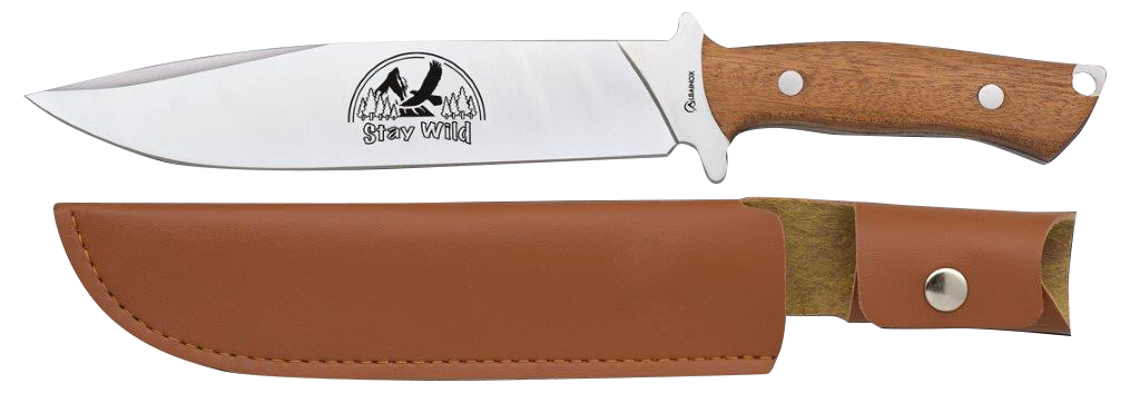 Stay Wild Jagdmesser mit Holzgriff und 19,5 cm Klinge von ALBAINOX
