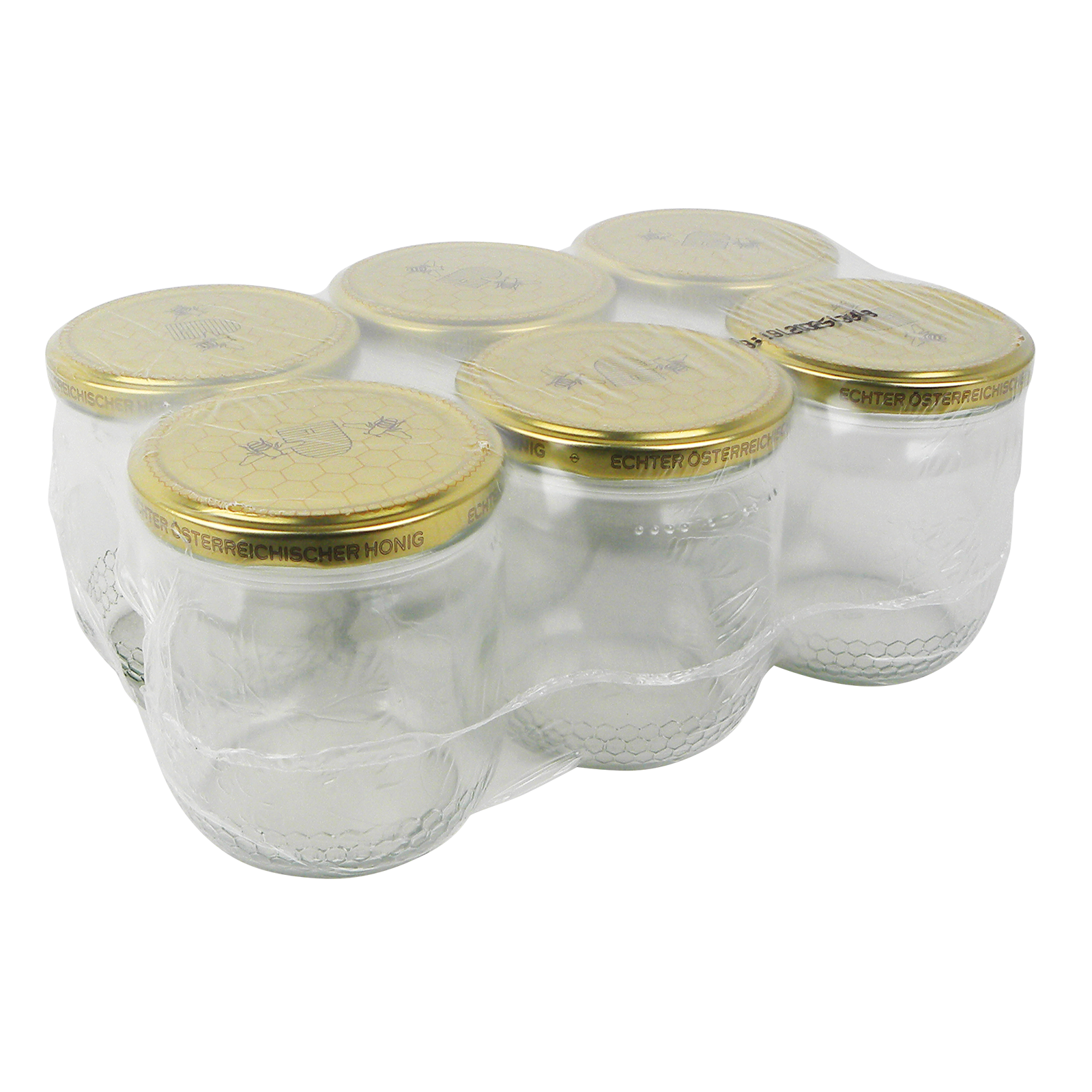 Honigglas 425ml 6tlg. mit Wabendeckel TO82