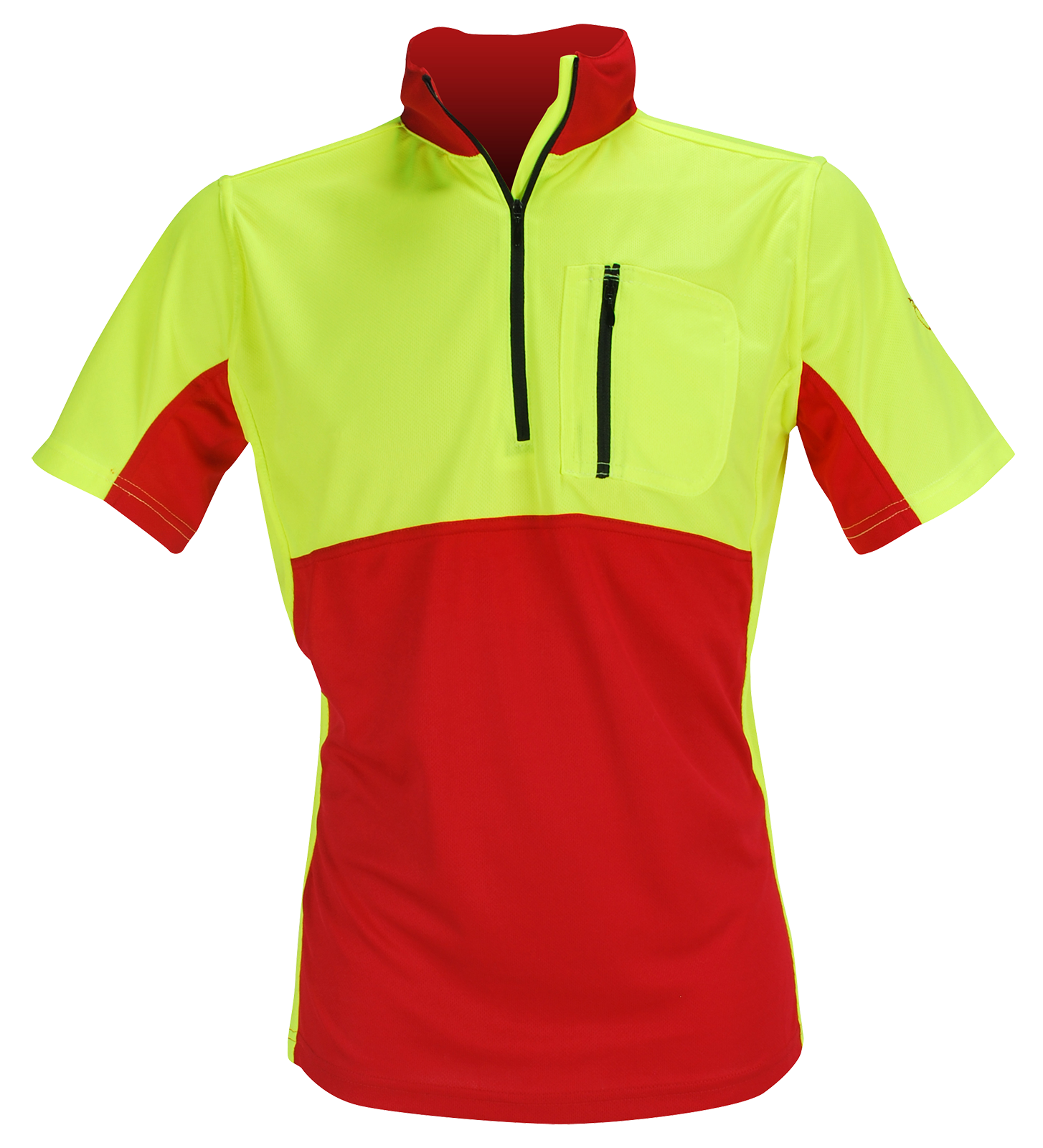 Funktions T-Shirt mit Zipp Kurzarm
