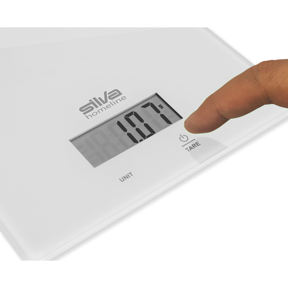 Küchenwaage bis 5kg weiß aus Glas