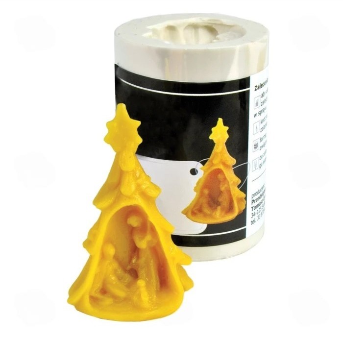 Gießform 'Weihnachtsbaum mit Krippe'