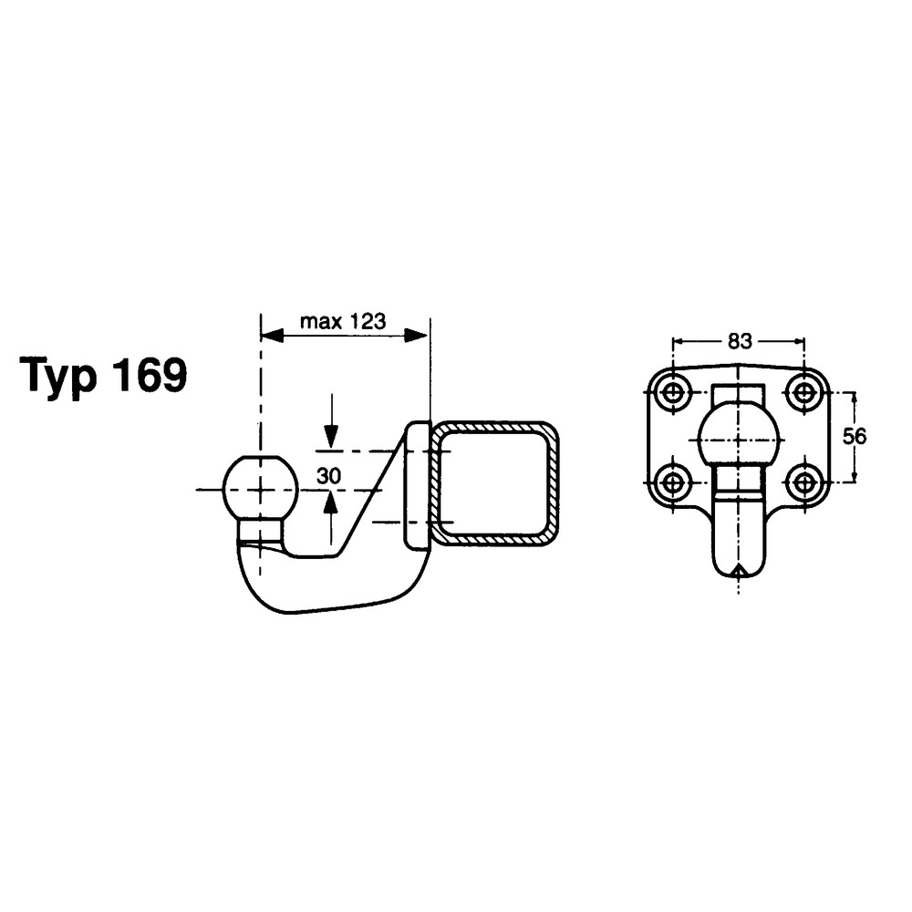 Kugelkupplung mit Flansch 169