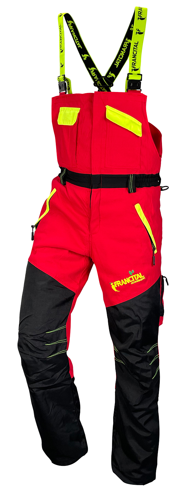 Schnittschutzhose GOLD rot Latzhose