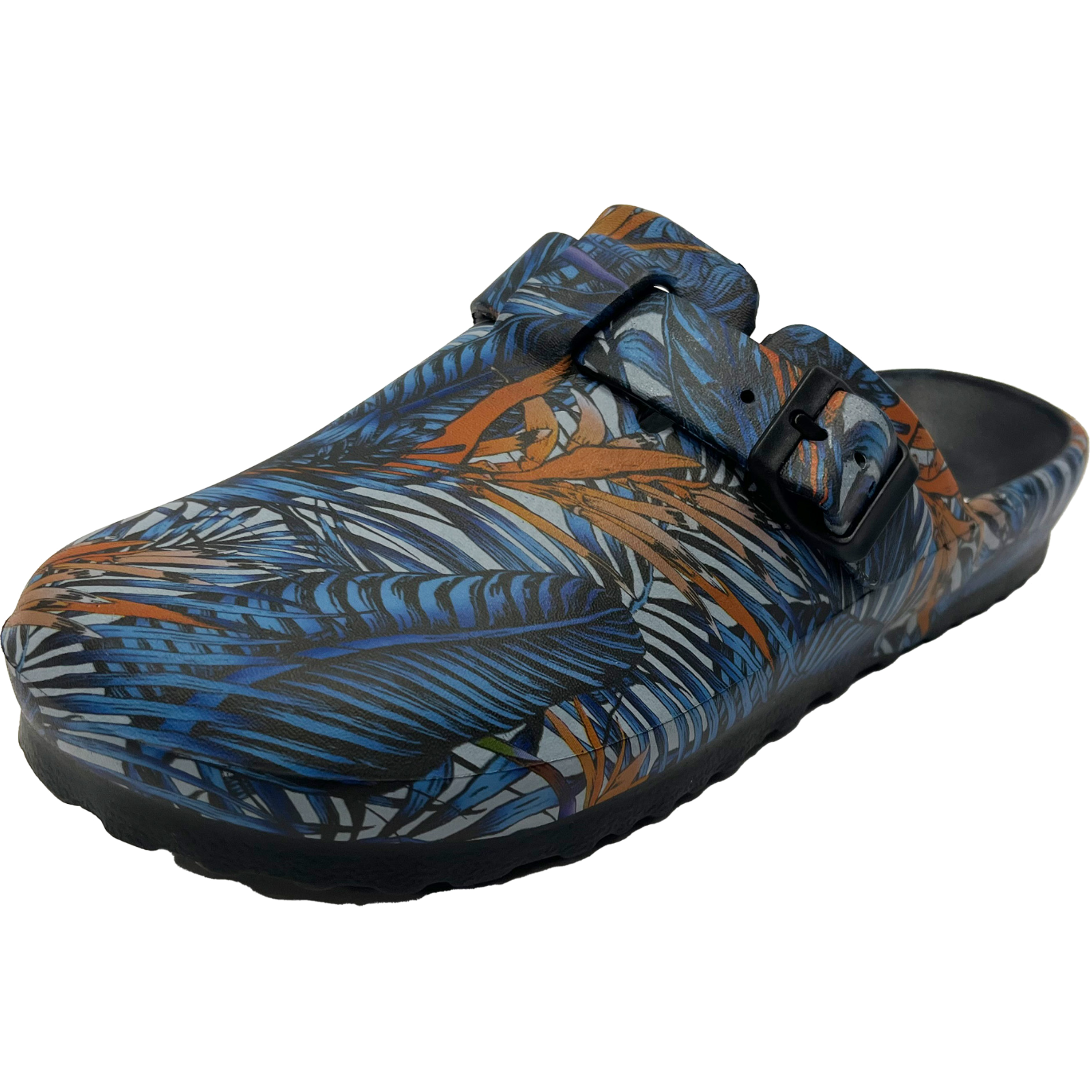 Gartenclog Damen Bentelo navy/ braun gemustert