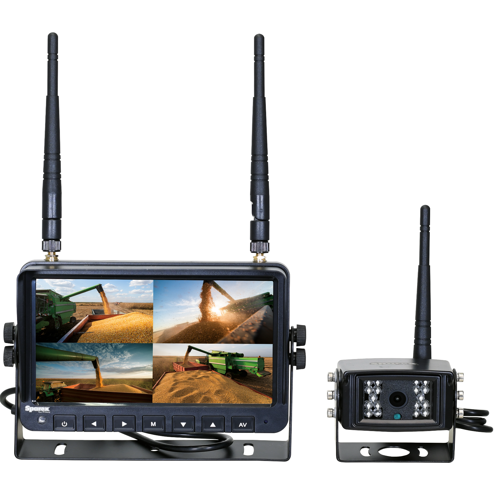  Kamerasystem Funk 4QUAD split  7" Monitor HD