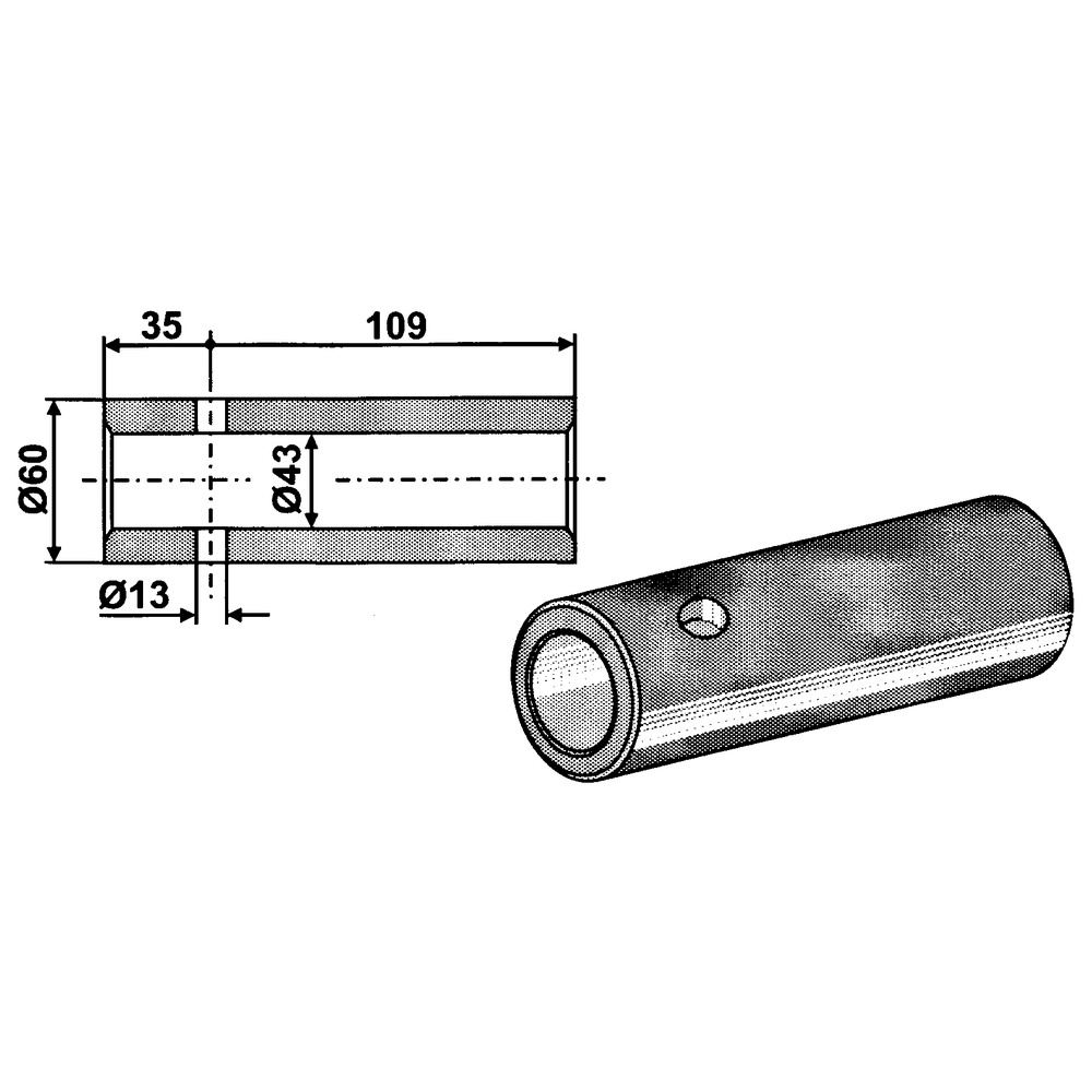 Einschweißbuchse zylindrisch, 109/ø43mm