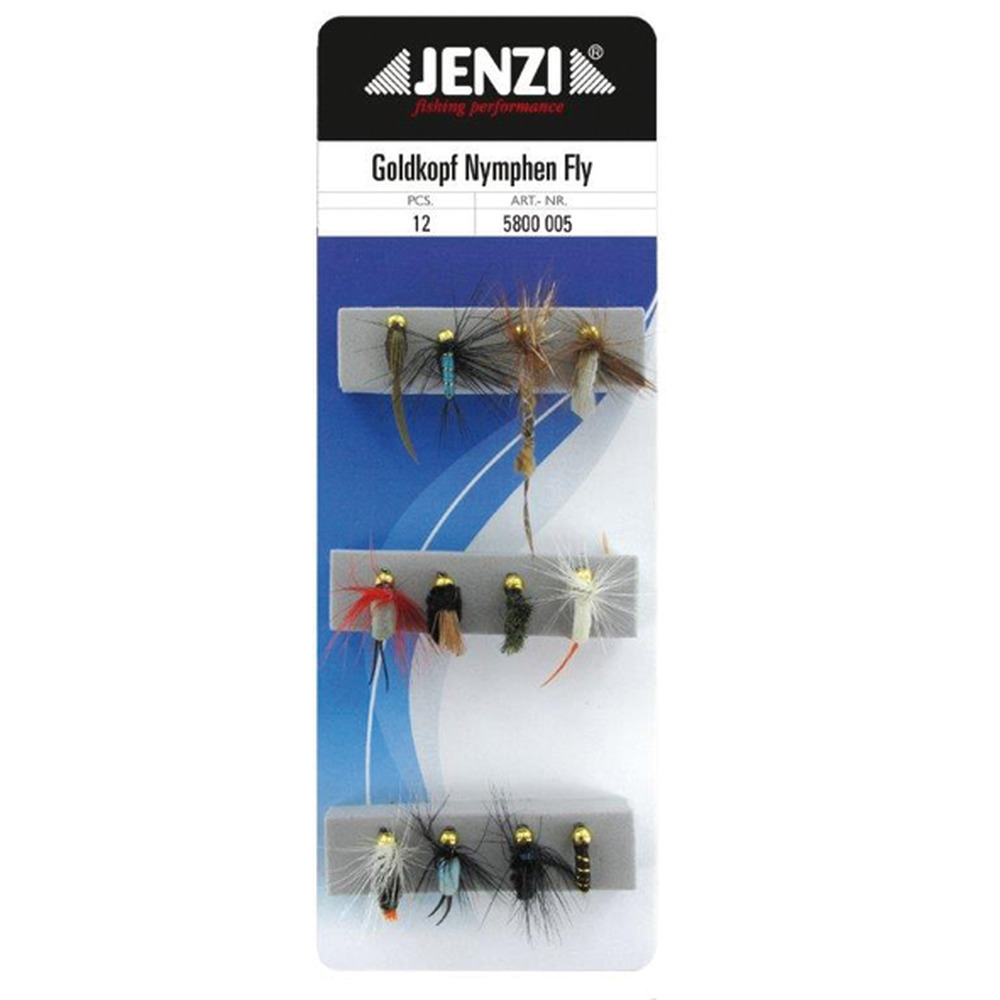 Goldkopf Nymphen Jenzi Fliegenset 12 Stk/Pkg
