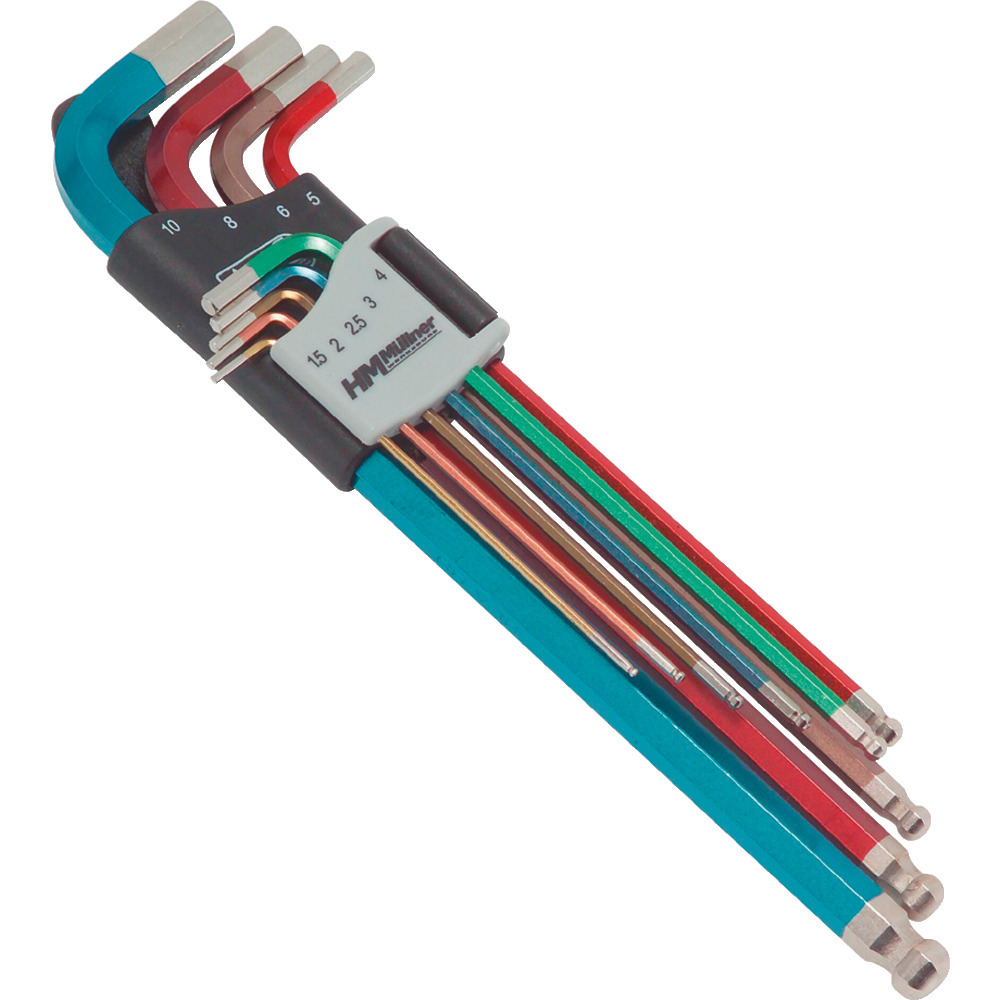 Allen key set, 9 pieces.