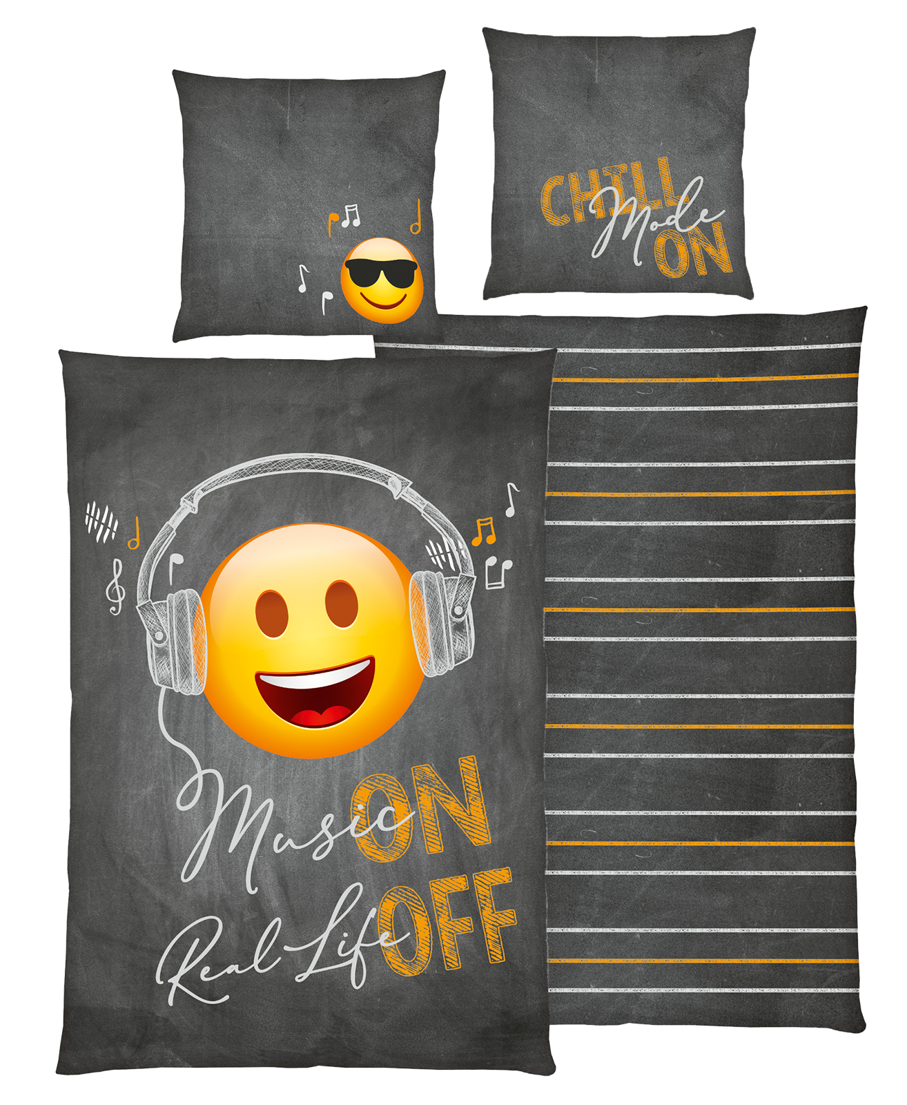 Bettwäsche Smiley Musik