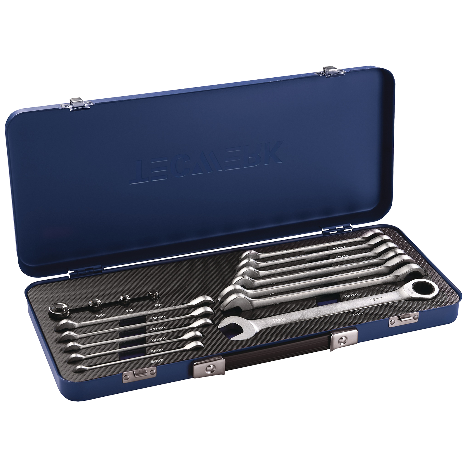 Ratchet combination wrench set 17 pieces.