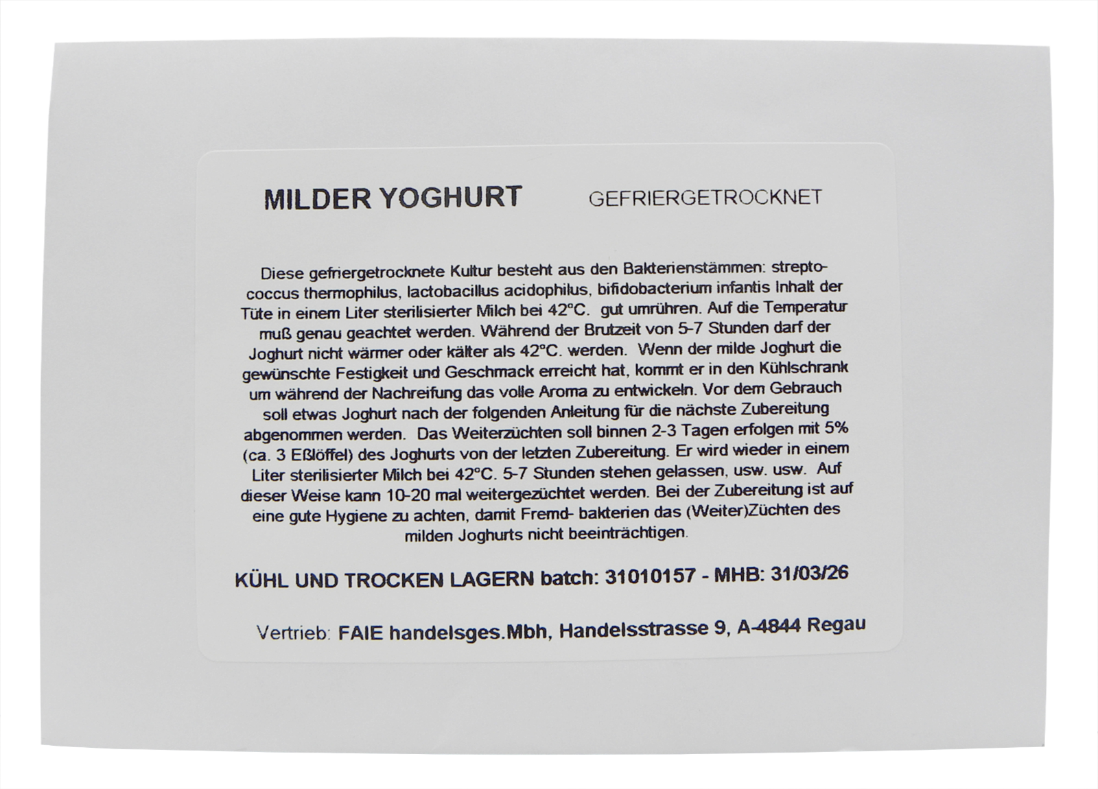 Joghurtkultur MILD