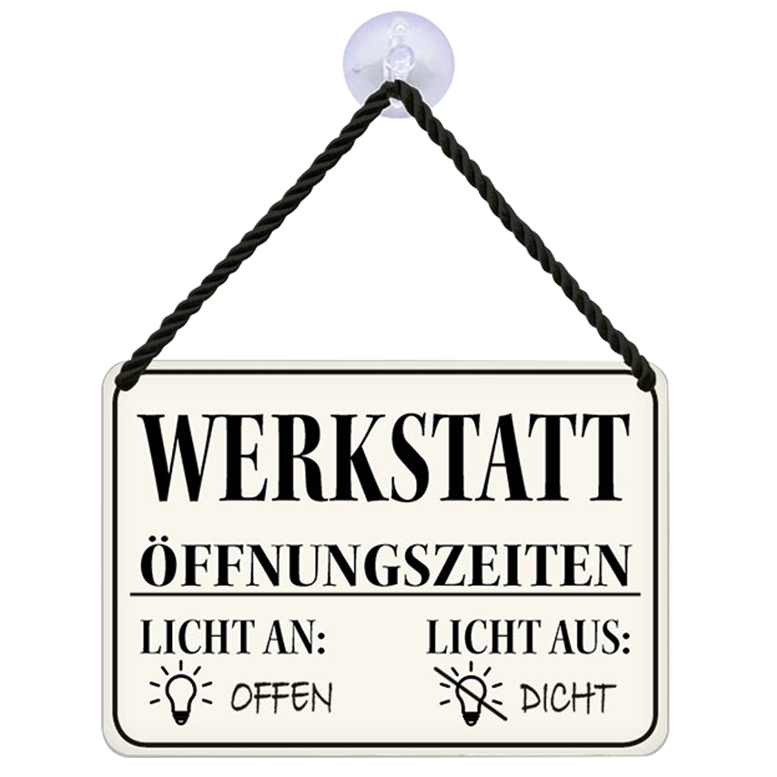 Hängeschild Werkstatt Öffnungszeiten