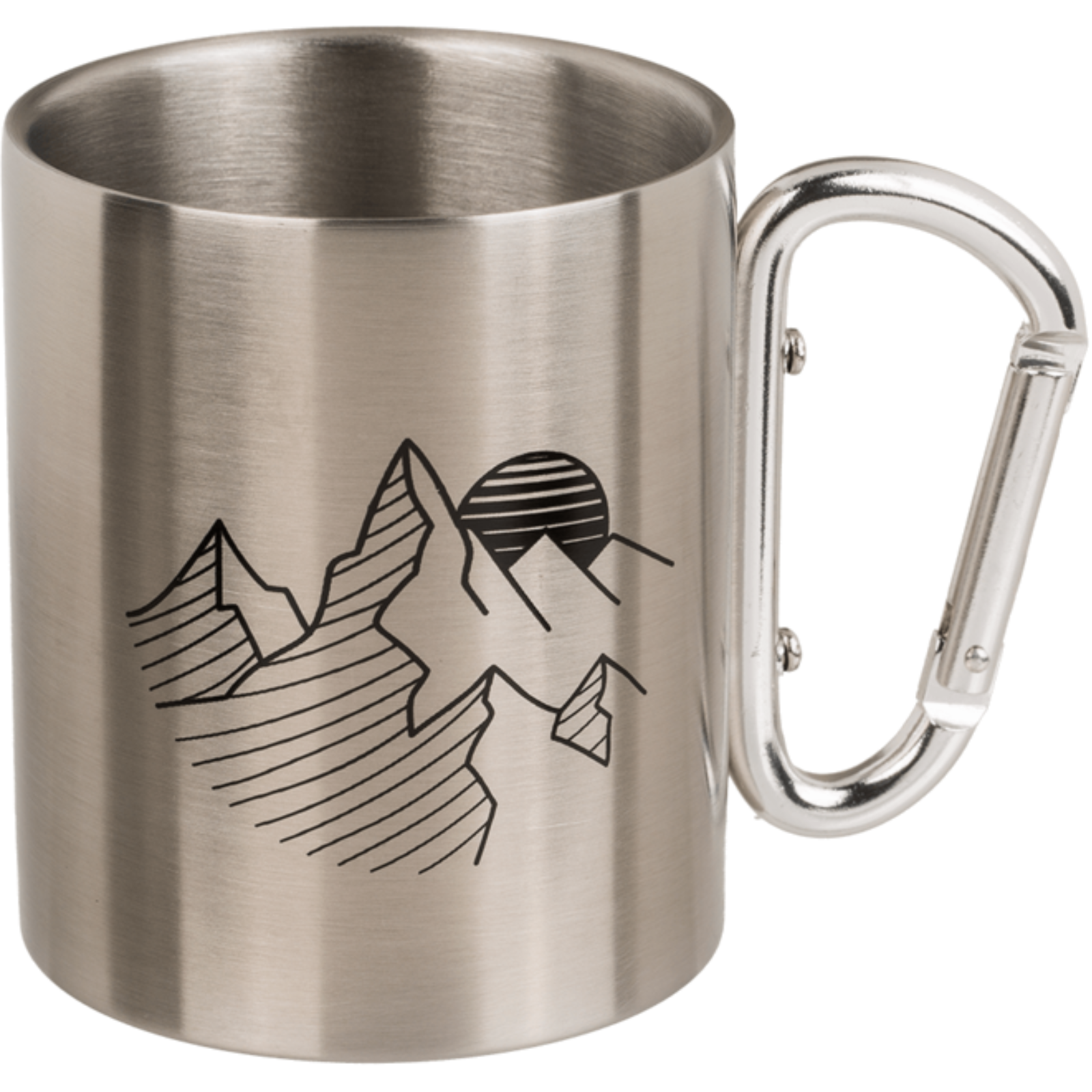 Edelstahlbecher Travel mit Karabiner - verschiedene Motive