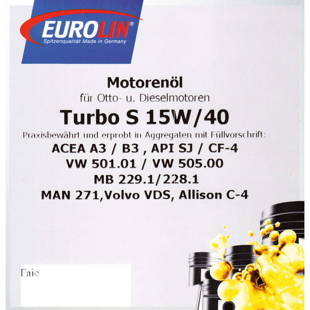 Motoröl Turbo S SAE 15W/40