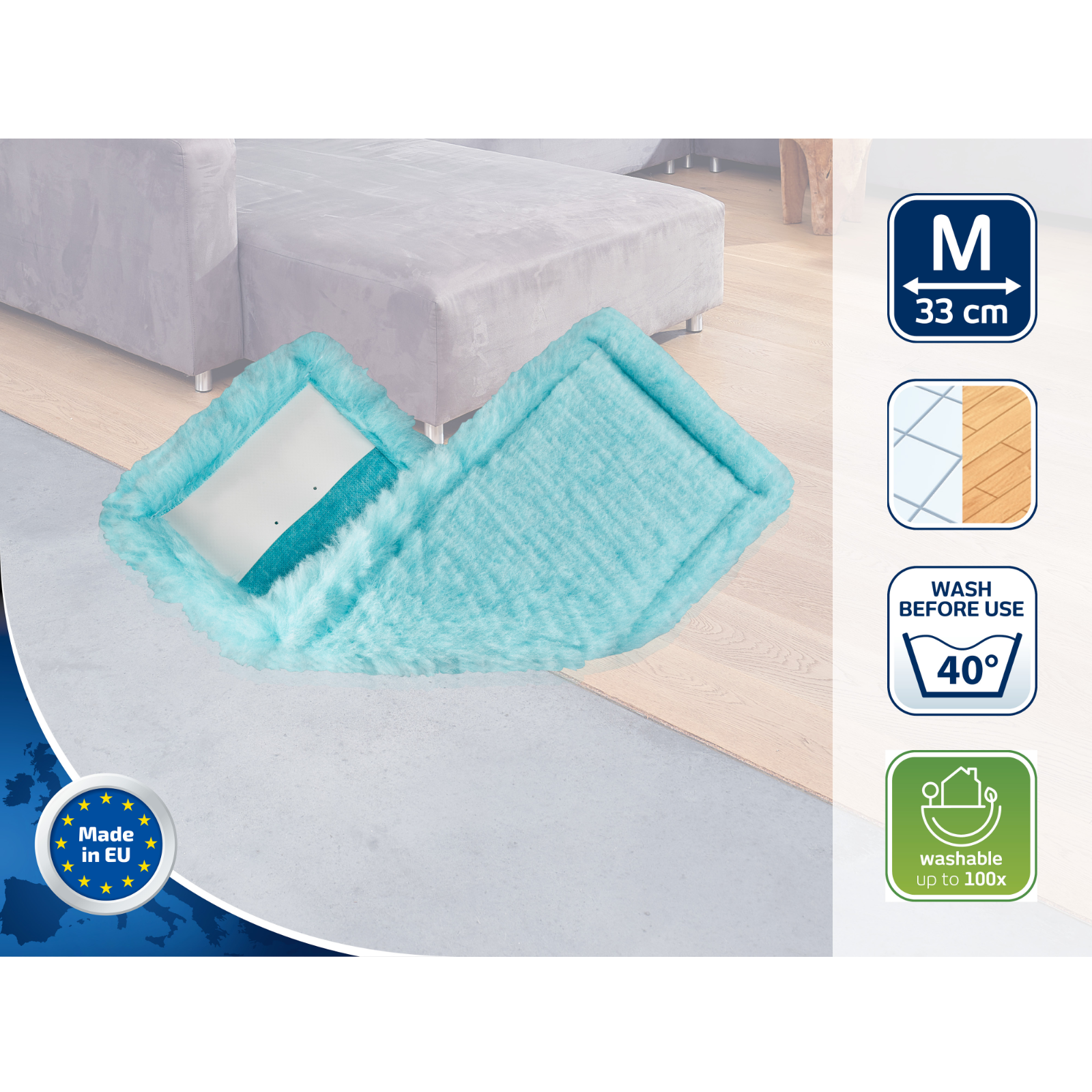 Wischbezug Power Clean/Twist M duster static