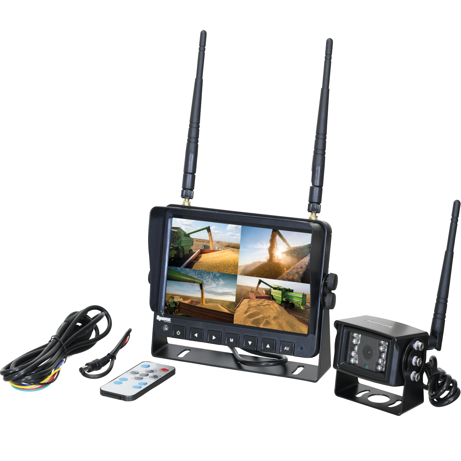  Kamerasystem Funk 4QUAD split  7" Monitor HD