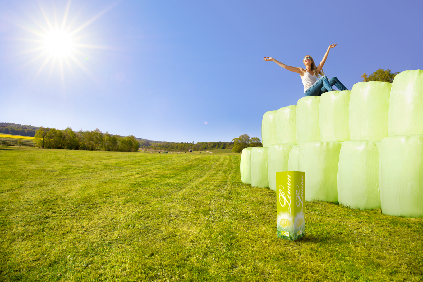 Rundballen Stretchfolie agrifol lemon 0,75 x 1.600 m regeneratfrei