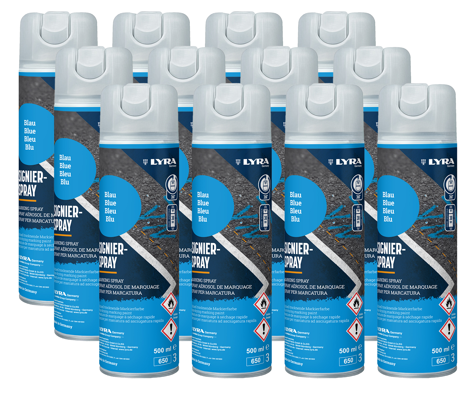 Markierspray Lyra blau 12er SET
