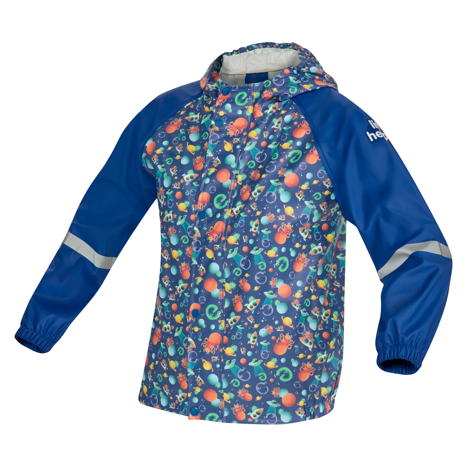 Regenjacke blau mit Kapuze