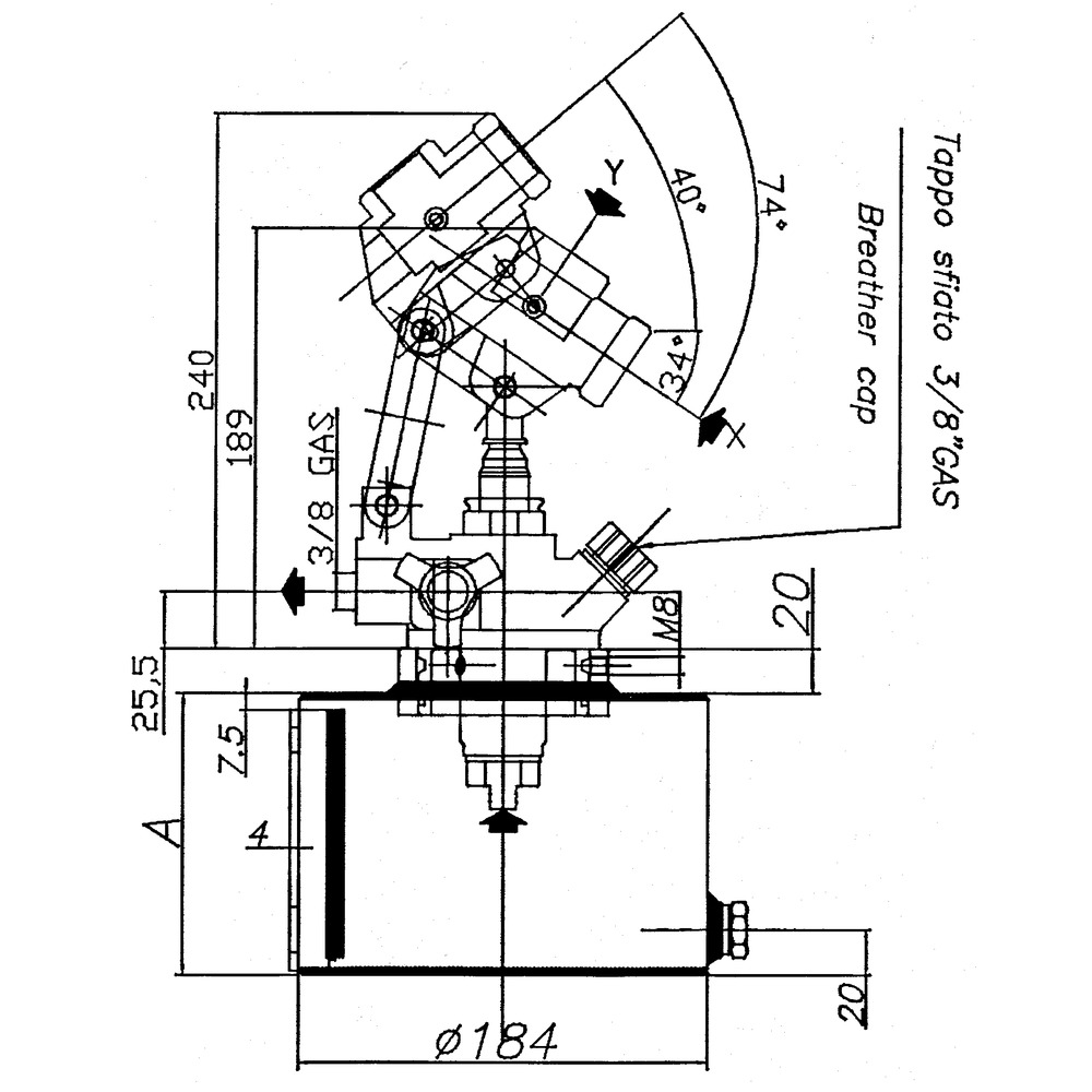 Hydraulische Handpumpe mit Tank, einfachwirkend