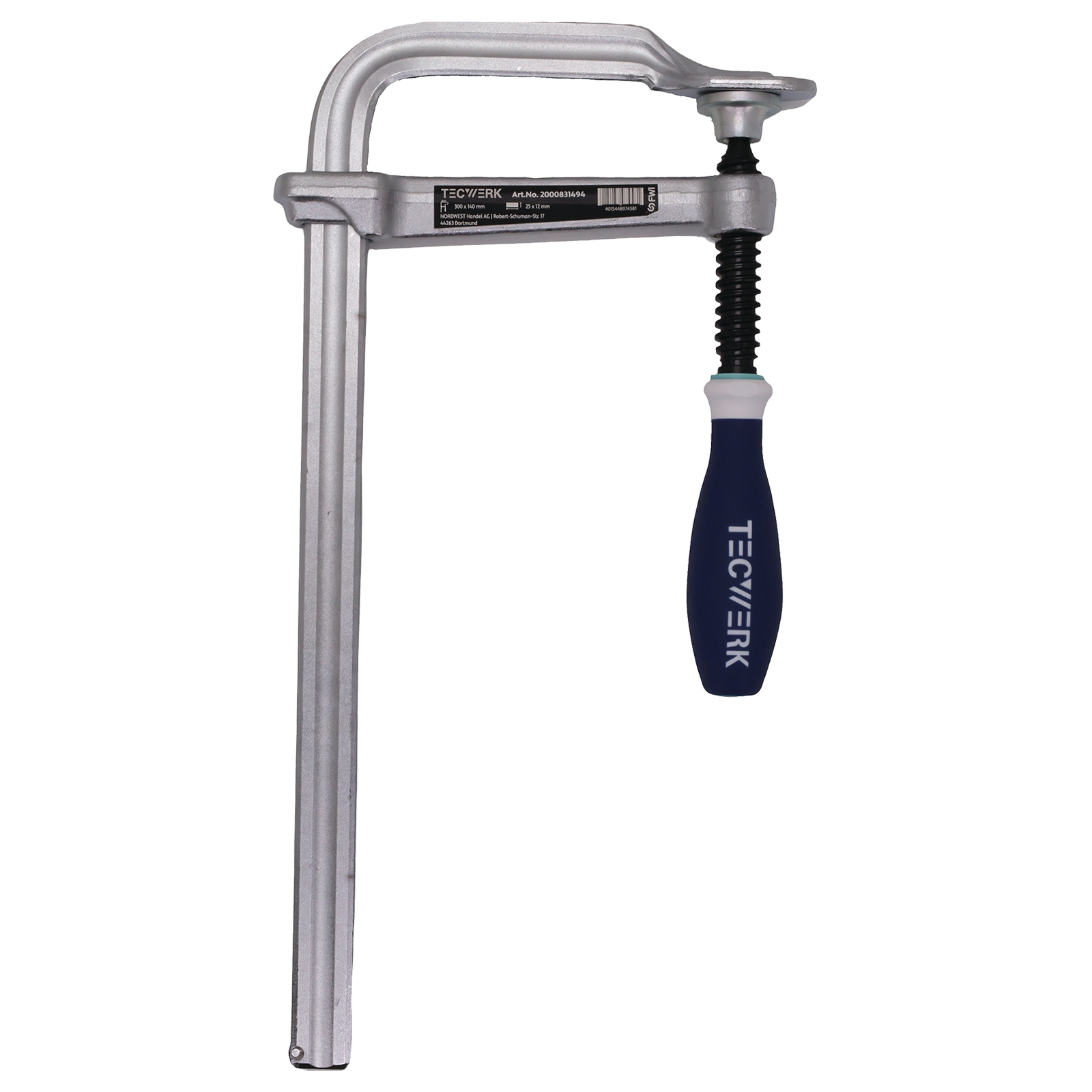 Ganzstahlschraubzwinge mit 3-K-Griff