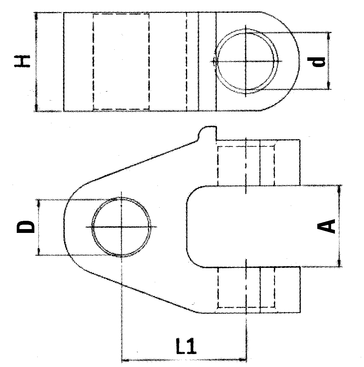 Gabelkopf zu hydraulischen Oberlenker