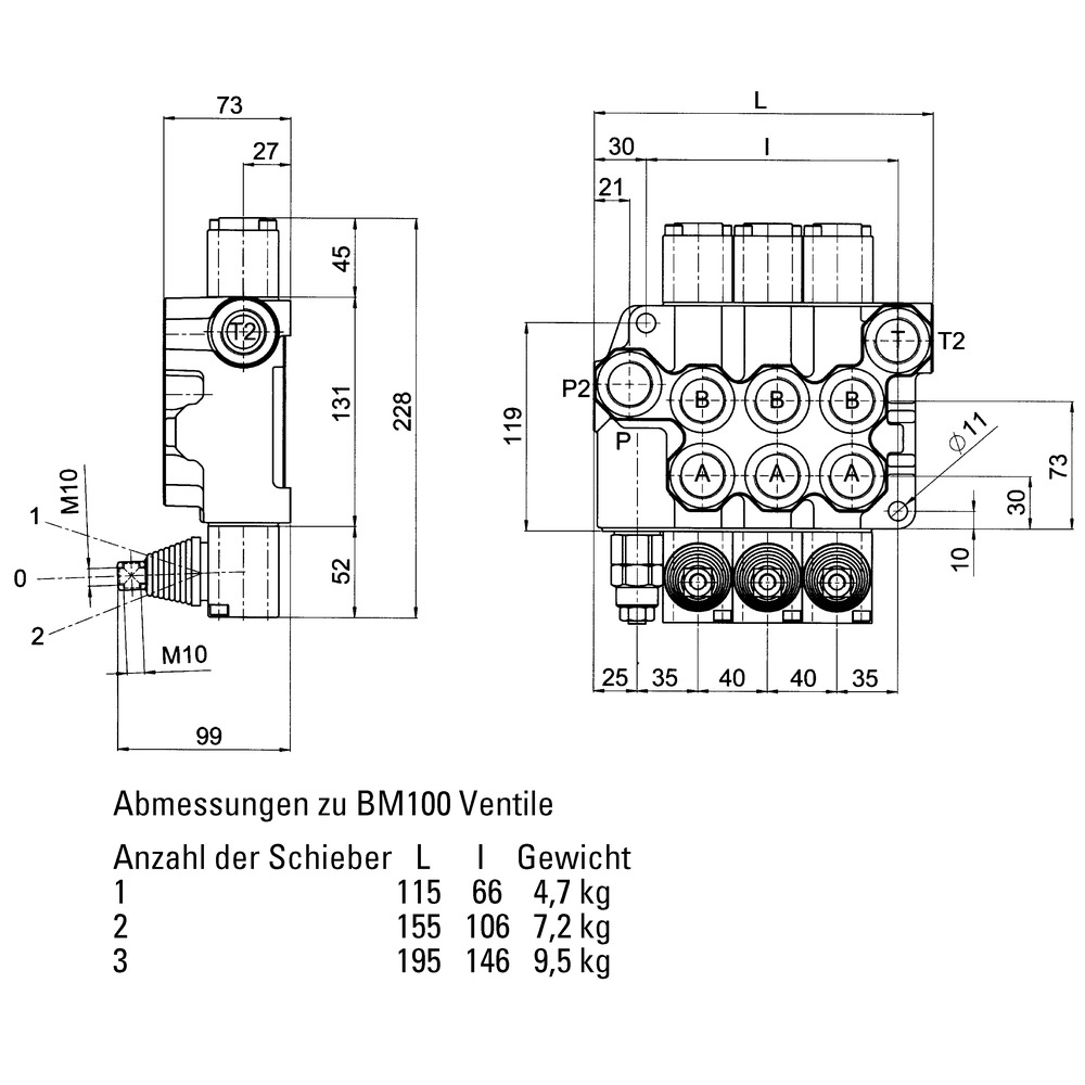 Steuerventil BM100/1 DW, für Holzspalter