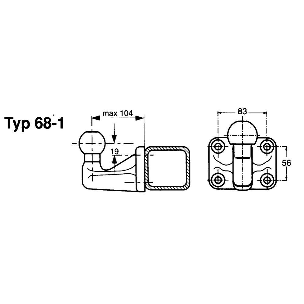 Kugelkupplung mit Flansch Typ 68-1
