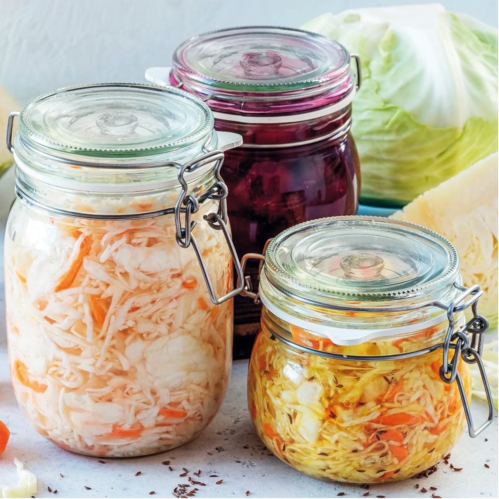 Fermentiergewichte 4-tlg. aus Glas 8 cm