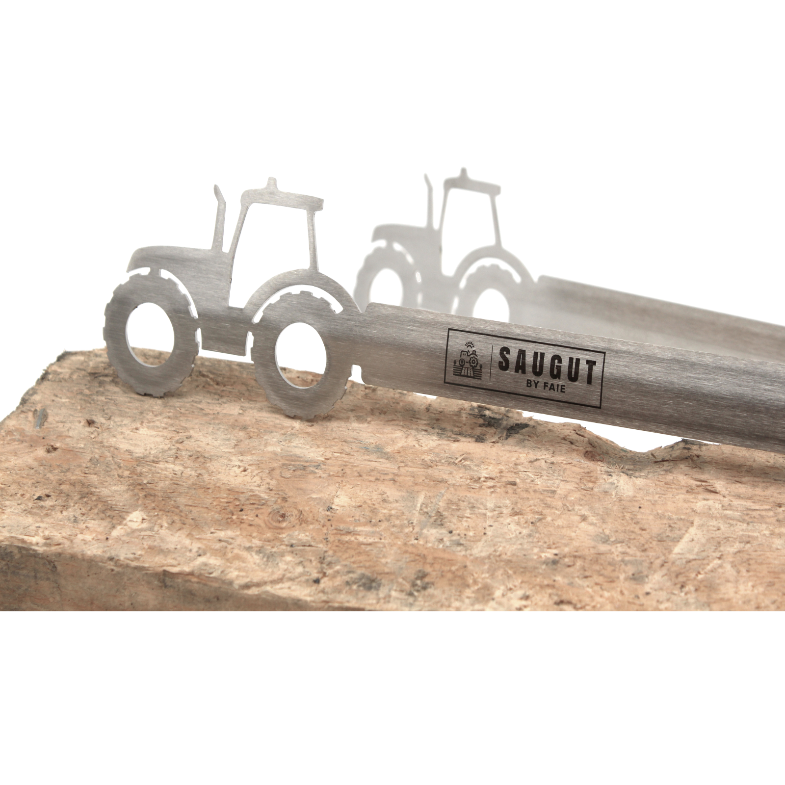 Grillzange aus lebensmittelechtem Edelstahl Traktor -  31cm