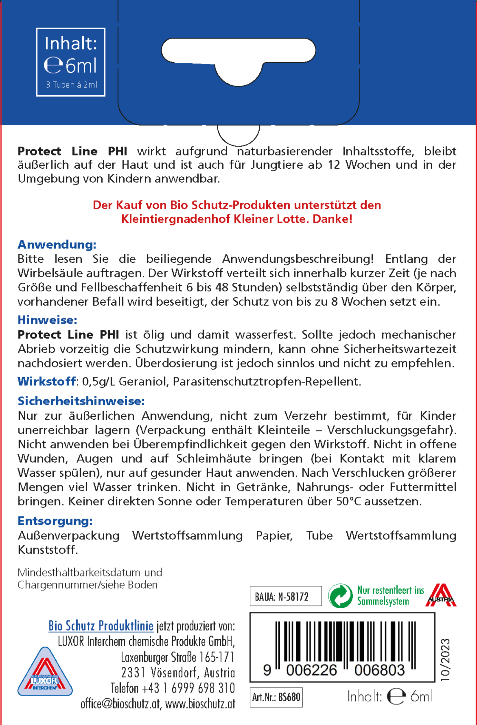 Protect Line PHI für Katzen und kleine Hunde