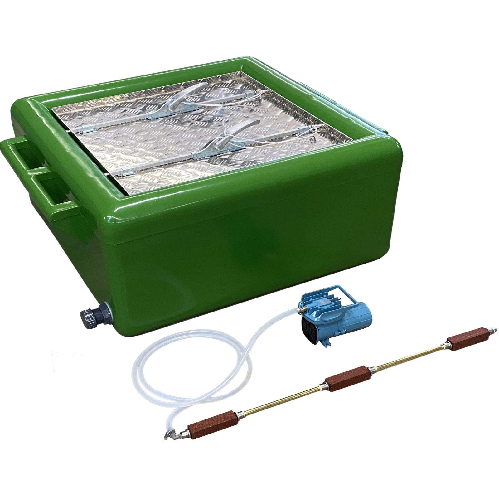 Fischtransportbehälter Set mit Luftausströmer und Membranpumpe