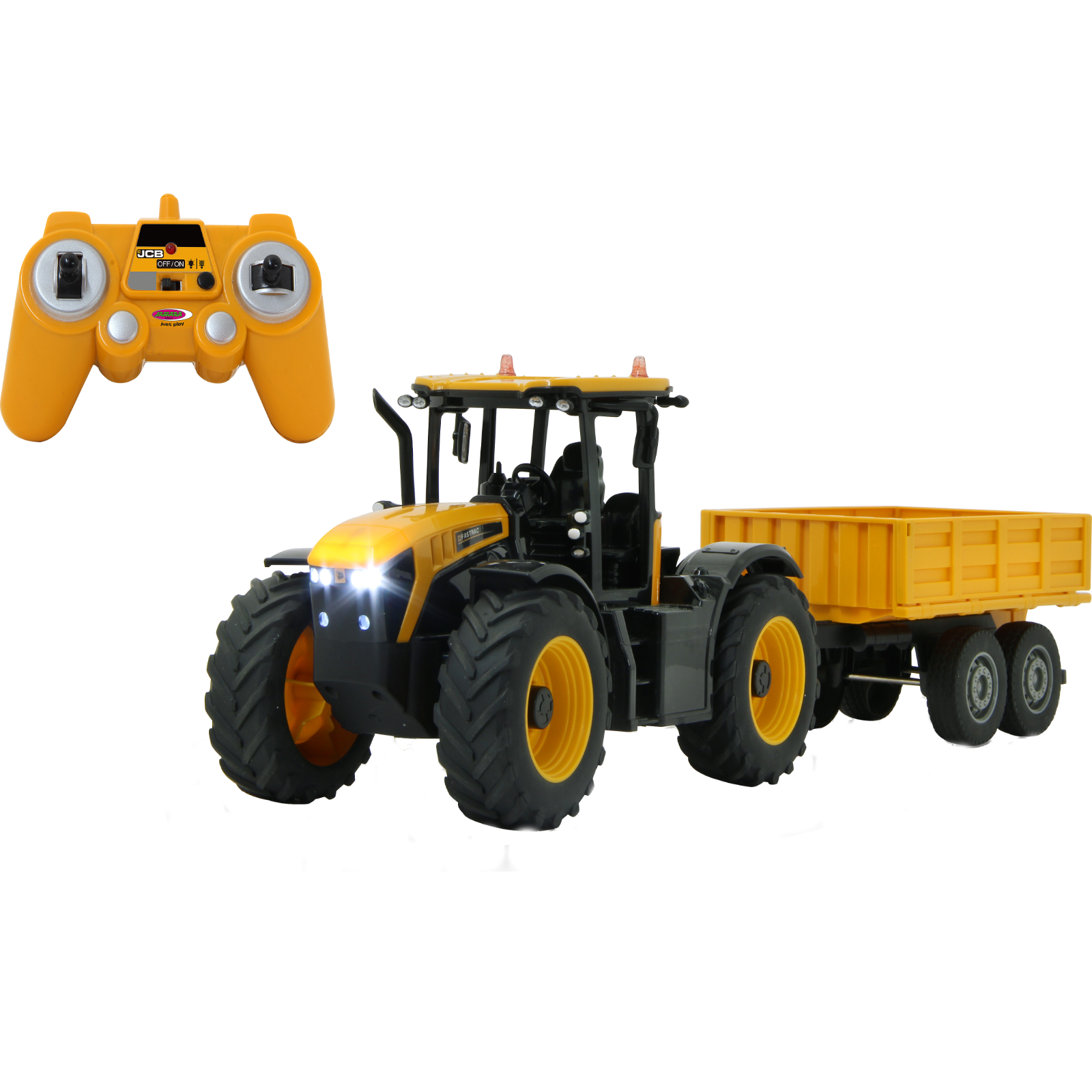 JCB Traktor mit Kippanhänger