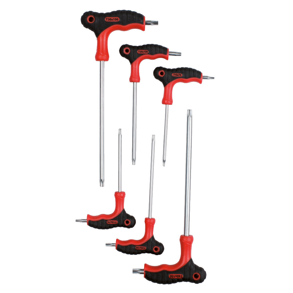 TX screwdriver set T-handle, 6 pieces