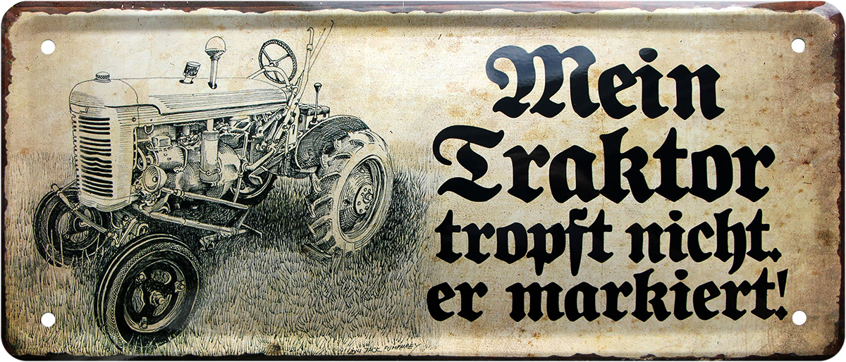 Blechschild 'Mein Traktor..' Nostalgie 28x12cm